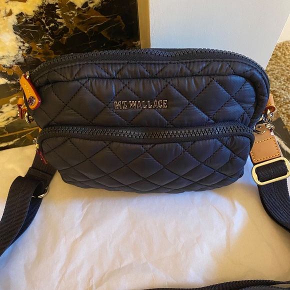 MZ WALLACE SMALL METRO CAMERA BAG CROSSBODY / SHOULDER DAWN BLUE NYLON - Picture 14 of 14
